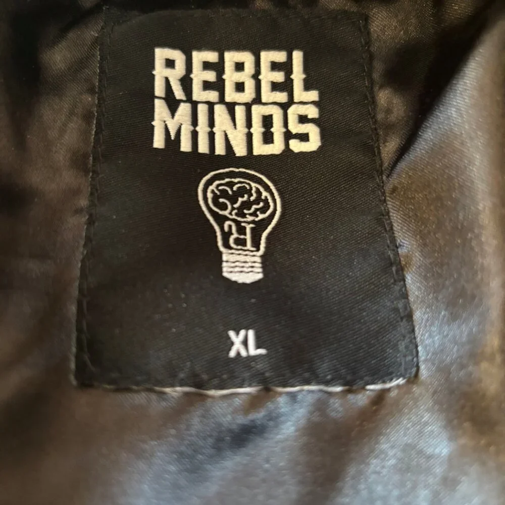 Rebel Minds Women's black puffer coat bomber jacket full zip sz‎ XL EUC